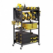 VivaTechnix DDGJSNCBDPC4IWEAQV0 Carucior cu 4 niveluri pentru scule, Vivatechnix max 68 kg, 4 x roti, 560 x 350 x 970 mm, carlige laterale