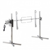 VivaTechnix DDXZKJ46INCHWG8VJV2 Rotisor electric pentru gratar Inox, max 60 kg, lungime de lucru 116 cm, putere 52 W, Inaltime reglabila 8 niveluri