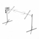 VivaTechnix DDXZKJ56INCHGME8RV2 Rotisor electric pentru gratar Inox, max 60 kg, lungime de lucru 144.5 cm, putere 52 W, Inaltime reglabila 