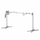 VivaTechnix DDXZKJ56INCHGME8RV2 Rotisor electric pentru gratar Inox, max 60 kg, lungime de lucru 144.5 cm, putere 52 W, Inaltime reglabila 