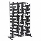 VivaTechnix DLSHWYSPMJS7CV2AZV0 Paravan confidentialitate pentru gradina/casa, Otel, 120 x 50.8 x 193 cm, Exterior/Interior, Negru