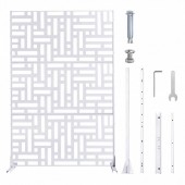 VivaTechnix DLSHWYSPMJS7WAS68V0 Paravan confidentialitate pentru gradina/casa, Otel, 120 x 50.8 x 193 cm, Exterior/Interior, Alb