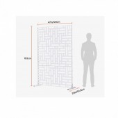 VivaTechnix DLSHWYSPMJS7WAS68V0 Paravan confidentialitate pentru gradina/casa, Otel, 120 x 50.8 x 193 cm, Exterior/Interior, Alb
