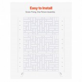 VivaTechnix DLSHWYSPMJS7WAS68V0 Paravan confidentialitate pentru gradina/casa, Otel, 120 x 50.8 x 193 cm, Exterior/Interior, Alb