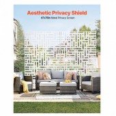 VivaTechnix DLSHWYSPMJS7WAS68V0 Paravan confidentialitate pentru gradina/casa, Otel, 120 x 50.8 x 193 cm, Exterior/Interior, Alb