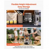 VivaTechnix DLSMYQNQTZ90VE6P6002V0 Incalzitor terasa 2 in 1, Putere 9000 BTU, consum 0.8-1 l/h, functie aragaz, Inaltime ajustabila, Rezervor 19 l, Otel