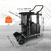 VivaTechnix ECDCHJTC265LB8FATV0 Carucior pentru aparat de sudura si accesorii, Otel, max 120 kg, 2 niveluri, 750x710x480 mm