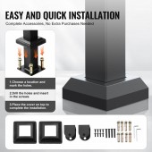 VivaTechnix FGDHGZLSLZFSL90M7V0 Balustrada otel carbon, Vivatechnix 2-3 trepte, Teava patrata, Negru Mat, lungime 103 cm, pozitii reglabile