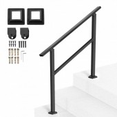 VivaTechnix FGDHGZLSLZFSL90M7V0 Balustrada otel carbon, Vivatechnix 2-3 trepte, Teava patrata, Negru Mat, lungime 103 cm, pozitii reglabile