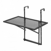 VivaTechnix FXGZJS19INCHGLWKXV0 Masa suspendata, pliabila, pentru balcon, Otel Inoxidabil, max 25 kg, 610 x 530 x 590 mm, Negru