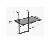 VivaTechnix FXGZJS19INCHGLWKXV0 Masa suspendata, pliabila, pentru balcon, Otel Inoxidabil, max 25 kg, 610 x 530 x 590 mm, Negru