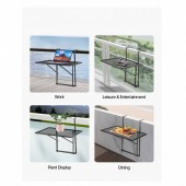 VivaTechnix FXGZJS19INCHGLWKXV0 Masa suspendata, pliabila, pentru balcon, Otel Inoxidabil, max 25 kg, 610 x 530 x 590 mm, Negru