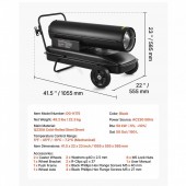 VivaTechnix GFSMYQNQ50KWRABDF001V2 Generator de aer cald, Diesel, 50 kW, 1020 mc/h, ardere directa, Rezervor 190 l, 1055 x 555 x 585 mm