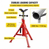 VivaTechnix GJ1107BGJ-VX00001V0 Suport pentru tevi cu cap in V, capacitate 1/8-12, Portabil, Inaltime reglabila 610-1067 mm, capacitate 1134 kg