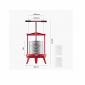VivaTechnix GJYZJLSBXG142GNCWV0 Presa manuala pentru struguri si fructe moi, Capacitate 14 l, Inox/Fonta, 405x975 mm