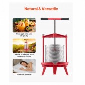 VivaTechnix GJYZJLSBXG142GNCWV0 Presa manuala pentru struguri si fructe moi, Capacitate 14 l, Inox/Fonta, 405x975 mm