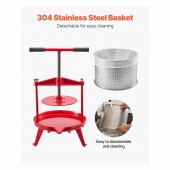 VivaTechnix GJYZJLSBXG9LCJBFPV0 Presa manuala pentru struguri si fructe moi, Capacitate 9 l, Inox/Fonta, 405x705 mm