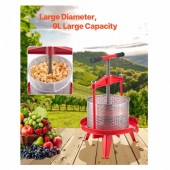 VivaTechnix GJYZJLSBXG9LCJBFPV0 Presa manuala pentru struguri si fructe moi, Capacitate 9 l, Inox/Fonta, 405x705 mm