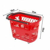 VivaTechnix GWCHLZLGGWLHS6ZZ1V0 Set 6 cosuri de cumparaturi, Vivatechnix, capacitate 34 kg, Rosu, 4 roti pivotante, 46.5 x 28 x 33 cm