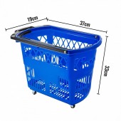 VivaTechnix GWCHLZLGGWLLS6ZZ1V0 Set 6 cosuri de cumparaturi, Vivatechnix, capacitate 34 kg, Albastru, 4 roti pivotante, 46.5 x 28 x 33 cm