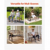 VivaTechnix GYZYJSGTSHWZTBF7Y001V0 Banca cu cadru metalic otel, spatar fonta, Bronz antic, Lungime 127 cm, max 250 kg, 2-3 persoane