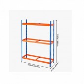 VivaTechnix HJSLTJSC2001WS3U8V0 Suport de perete Vivatechnix, pentru 18 anvelope, 1500 x 450 x 1980 mm, max 300 kg, 3 rafturi