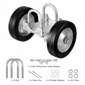 VivaTechnix HLHMJLJ6INCHO9AC8V0 Roti cauciuc cu suport pentru porti culisante, Otel, max 300 kg, 146Ã—270 mm, Diametrul exterior al tevii compatibil 32-50 mm