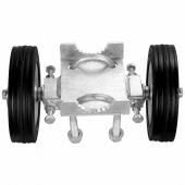 VivaTechnix HLHMJLJ6INCHO9AC8V0 Roti cauciuc cu suport pentru porti culisante, Otel, max 300 kg, 146Ã—270 mm, Diametrul exterior al tevii compatibil 32-50 mm