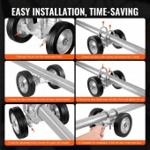 VivaTechnix HLHMJLJ6INCHO9AC8V0 Roti cauciuc cu suport pentru porti culisante, Otel, max 300 kg, 146Ã—270 mm, Diametrul exterior al tevii compatibil 32-50 mm