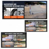 VivaTechnix HLHMJLJ6INCHO9AC8V0 Roti cauciuc cu suport pentru porti culisante, Otel, max 300 kg, 146Ã—270 mm, Diametrul exterior al tevii compatibil 32-50 mm