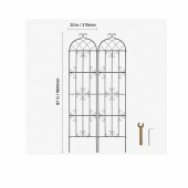 VivaTechnix HPJHX2JTH87W13N5YV0 Set 2 suporturi pentru plante agatatoare, 51 x 180 cm, Otel, Diametru teava 10 mm