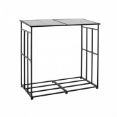 VivaTechnix HWDCJ4FT20MMZB5Q6001V0 Suport de lemne pentru seminee, cu acoperis, Vivatechnix 1430 Ã— 70 Ã— 1430 mm, Otel, Negru