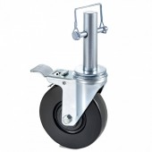 VivaTechnix JLTX13-5-1XJL25YGV0 Set 4 roti pivotante, pentru schele, Capacitate 113 kg/roata, Cauciuc/Otel