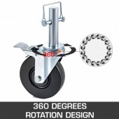 VivaTechnix JLTX13-5-1XJL25YGV0 Set 4 roti pivotante, pentru schele, Capacitate 113 kg/roata, Cauciuc/Otel