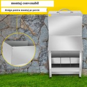 VivaTechnix JQWSQ11.5BFXDDB01V0 Hranitoare pentru pasari, Vivatechnix Otel galvanizat, 21x16x33 cm, Capacitate 5.2 kg, 4 x alimentatoare apa