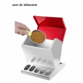 VivaTechnix JQWSQ25BSX0000001V0 Hranitoare pentru pasari cu 10 posturi, Vivatechnix Otel galvanizat, 29.8x29.8x40 cm, Capacitate 11.3 kg, 4 x alimentatoare apa