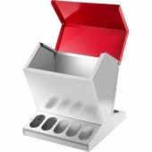 VivaTechnix JQWSQ25BSX0000001V0 Hranitoare pentru pasari cu 10 posturi, Vivatechnix Otel galvanizat, 29.8x29.8x40 cm, Capacitate 11.3 kg, 4 x alimentatoare apa