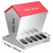 VivaTechnix JQWSQ25BSX0000001V0 Hranitoare pentru pasari cu 10 posturi, Vivatechnix Otel galvanizat, 29.8x29.8x40 cm, Capacitate 11.3 kg, 4 x alimentatoare apa