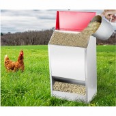 VivaTechnix JQWSQ50BFXDGXM001V0 Hranitoare pentru pasari, Vivatechnix Otel galvanizat, 35x21x63 cm, Capacitate 22.6 kg, 4 x alimentatoare apa