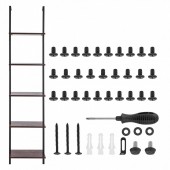 VivaTechnix JSGZWJFGHMBH9PIGIV0 Raft metalic cu 5 x polite incluse din lemn, profil patrat 20x20 mm, Vivatechnix Industrial, 400x300x1780 mm