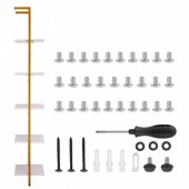 VivaTechnix JSGZWJFGHMBJKXPV1V0 Raft metalic cu 5 x polite incluse din lemn, profil patrat 20x20 mm, Vivatechnix Industrial, 400x300x1780 mm, Auriu/Alb