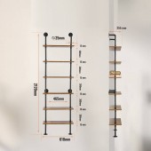 VivaTechnix JSGZWJYGHMBHWK4D5V0 Raft metalic cu 6 x polite incluse din lemn, Vivatechnix Industrial, 610 x 255 x 2120 mm