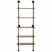 VivaTechnix JSGZWJYGHMBHZ07TOV0 Raft metalic cu 5 x polite incluse din lemn, Vivatechnix Industrial, 610 x 255 x 1780 mm