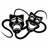 VivaTechnix KRO-1008/ Decoratiune perete Krodesign Theater Mask, diametru 50x34 cm, negru