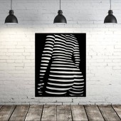 VivaTechnix KRO-1036 Decoratiune perete Krodesign KRO-1036 Women Shadow, lungime 80x64 cm, negru