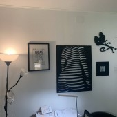 VivaTechnix KRO-1036/ Decoratiune perete Krodesign KRO-1036 Women Shadow, lungime 80x64 cm, negru