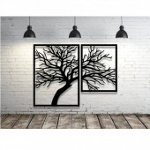 VivaTechnix KRO-1043 Set 2 decoratiuni perete Krodesign KRO-1043 Tree of Life, metal, negru