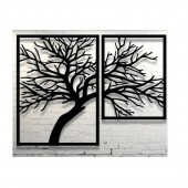 VivaTechnix KRO-1043/ Set 2 decoratiuni perete Krodesign KRO-1043 Tree of Life, metal, negru