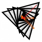 VivaTechnix KRO-1092 Ceas de perete metalic Krodesign Triangle KRO-1092, diametru 50 cm, negru