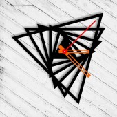 VivaTechnix KRO-1092 Ceas de perete metalic Krodesign Triangle KRO-1092, diametru 50 cm, negru